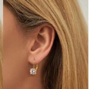 NEW Gold 1 Carat Each Moissanite Diamond Dangle Earrings